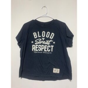 Under Armour Women XS Black Blood Sweat Respect Graphic Short Sleeve Crop Top